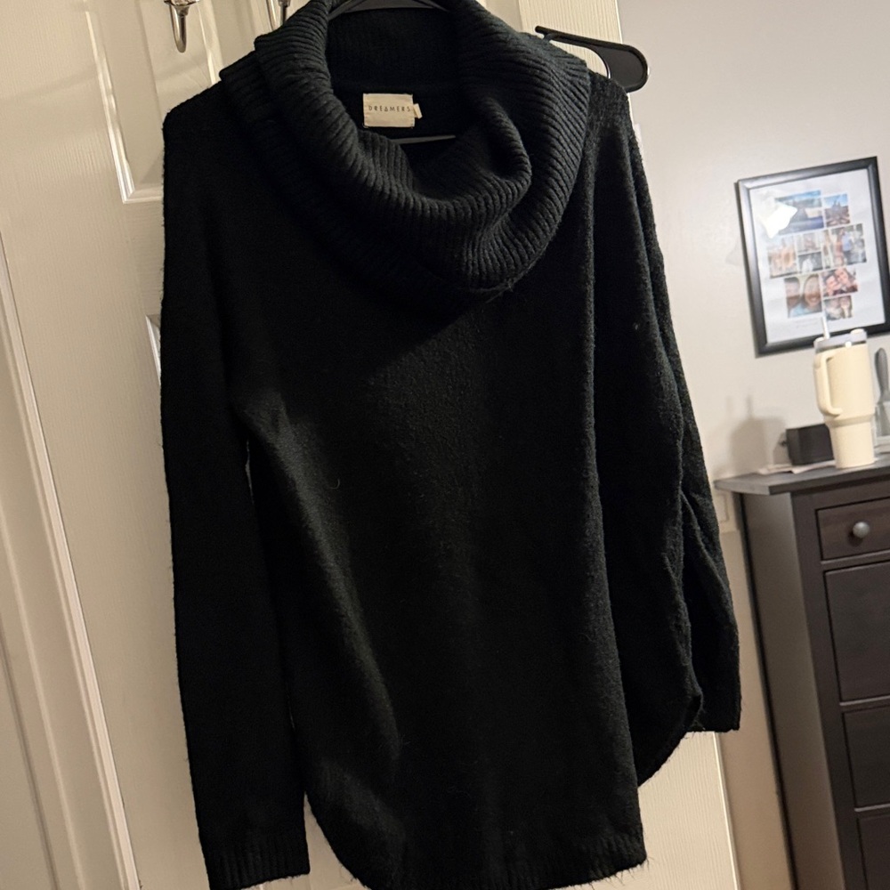Dreamers Black Cowl Neck Sweater